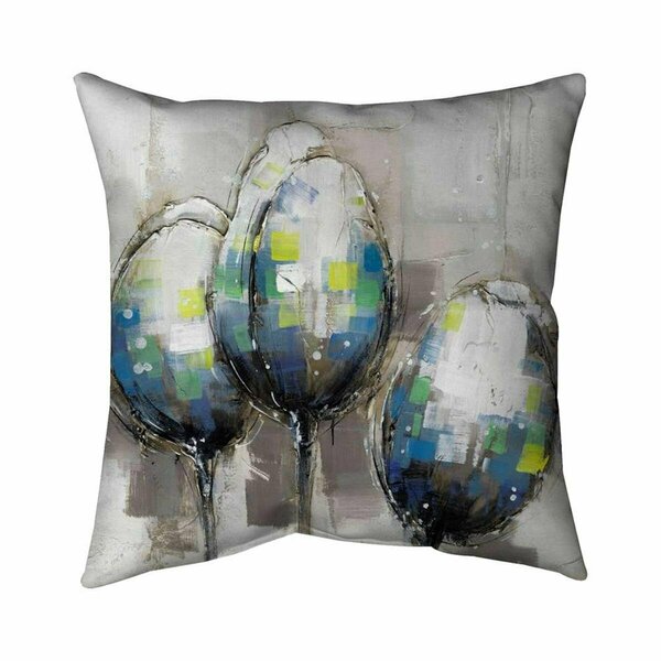 Fondo 26 x 26 in. Three Abstract Tulips-Double Sided Print Indoor Pillow FO2774278